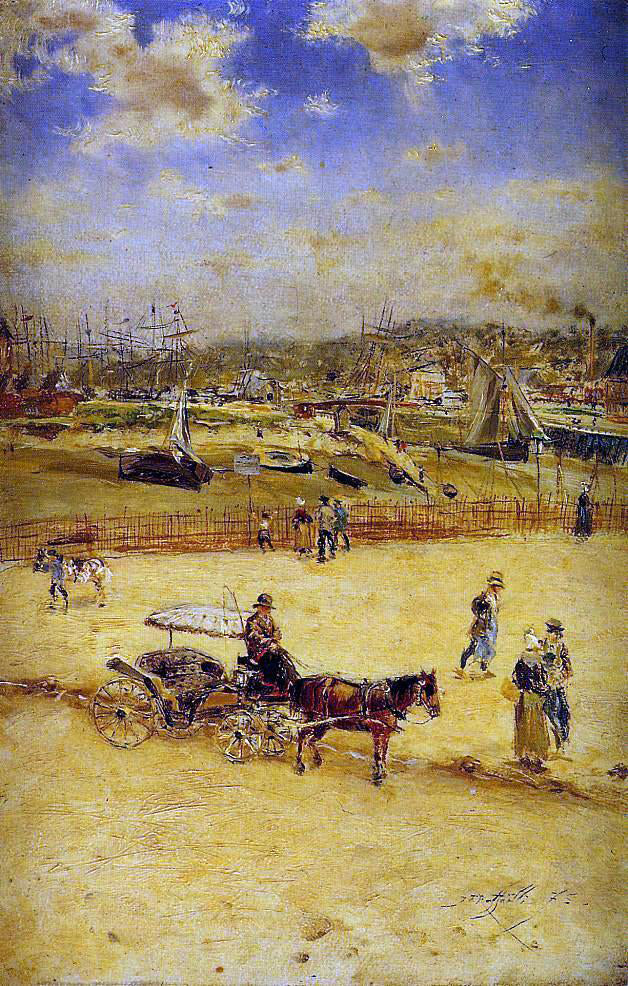 Jean-Francois Raffaelli The Beach at Trouville - Canvas Print