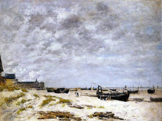Eugene-Louis Boudin The Beach, Berck - Canvas Print