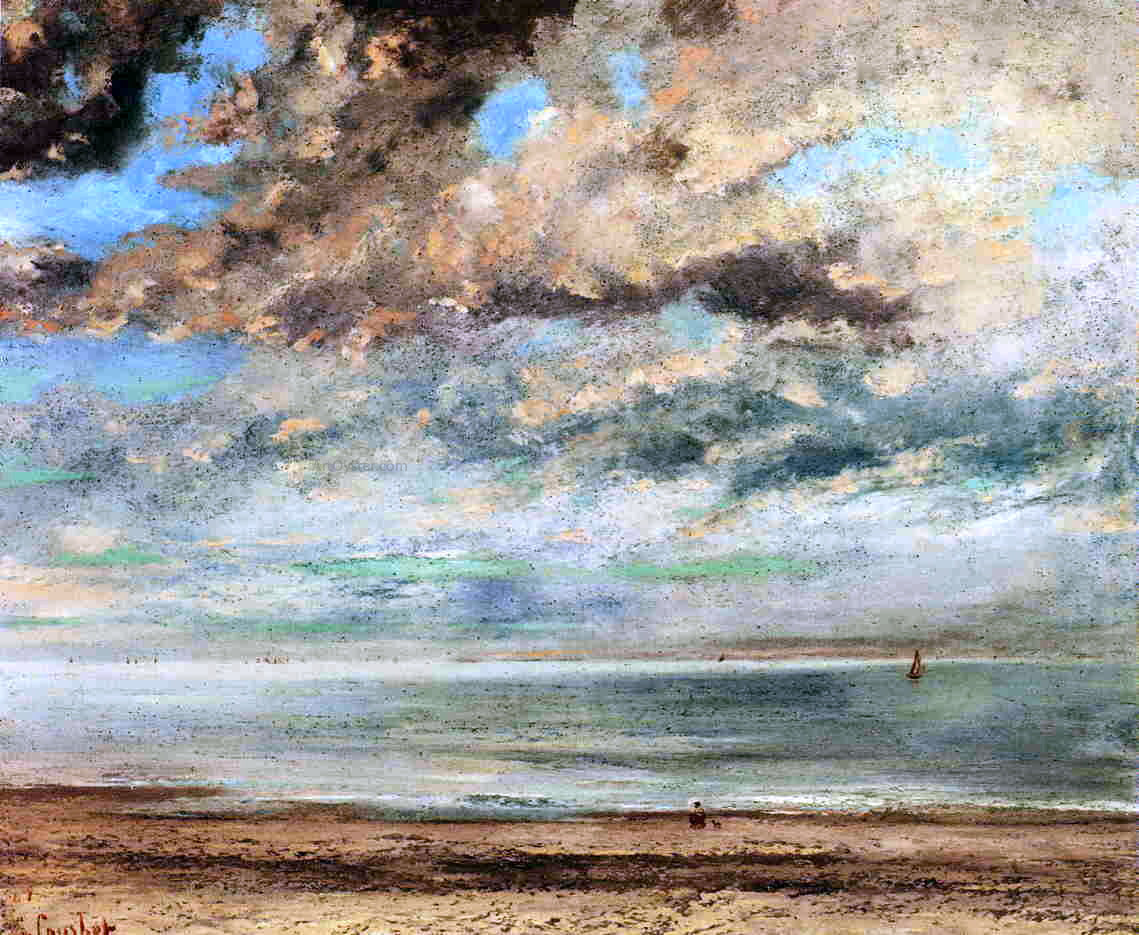 Gustave Courbet The Beach, Sunset - Canvas Print