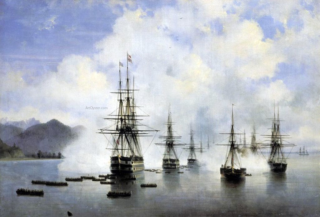 Ivan Constantinovich Aivazovsky The beach-master of N.N.Raevsky in Subashi - Canvas Print