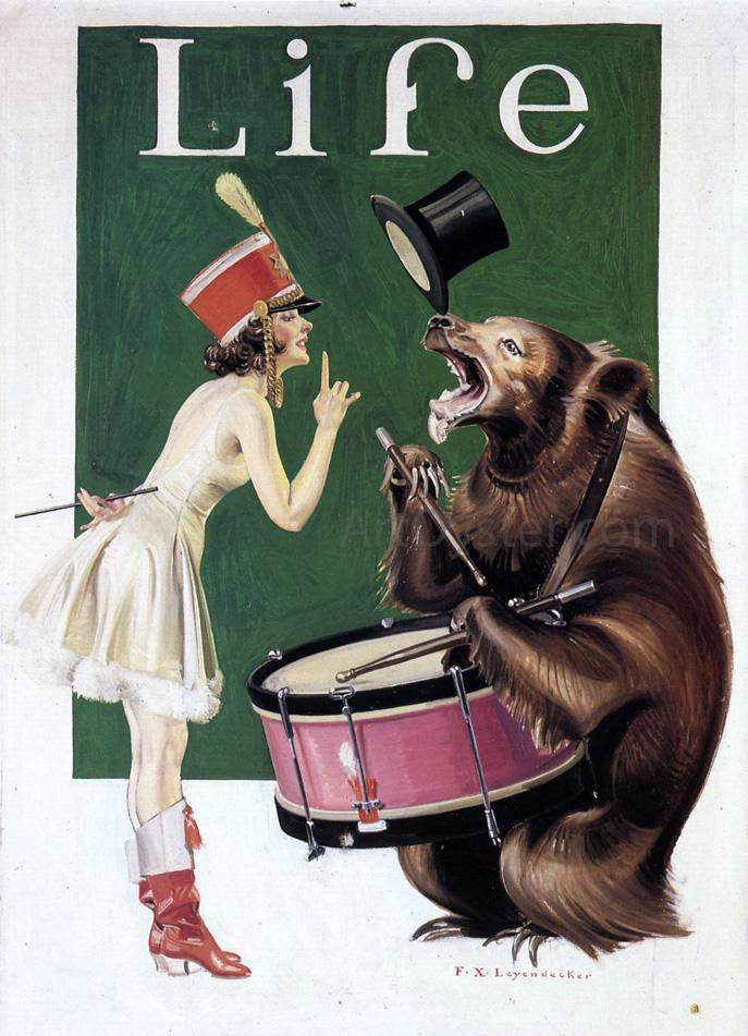 Frank Xavier Leyendecker The Bear Trainer - Canvas Print