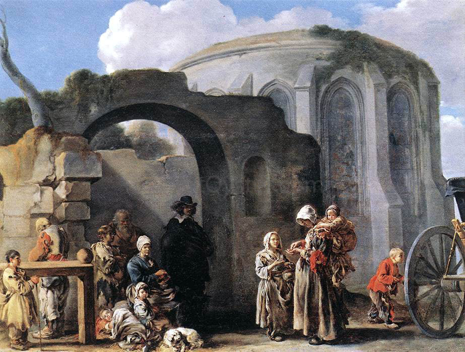 Sebastien Bourdon The Beggars - Canvas Print