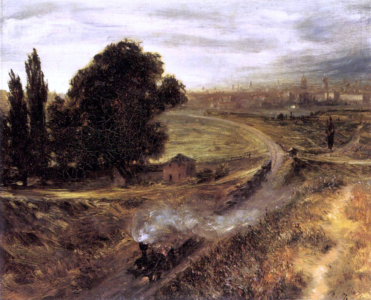 Adolph Von Menzel The Berlin-Potsdam Railway - Canvas Print