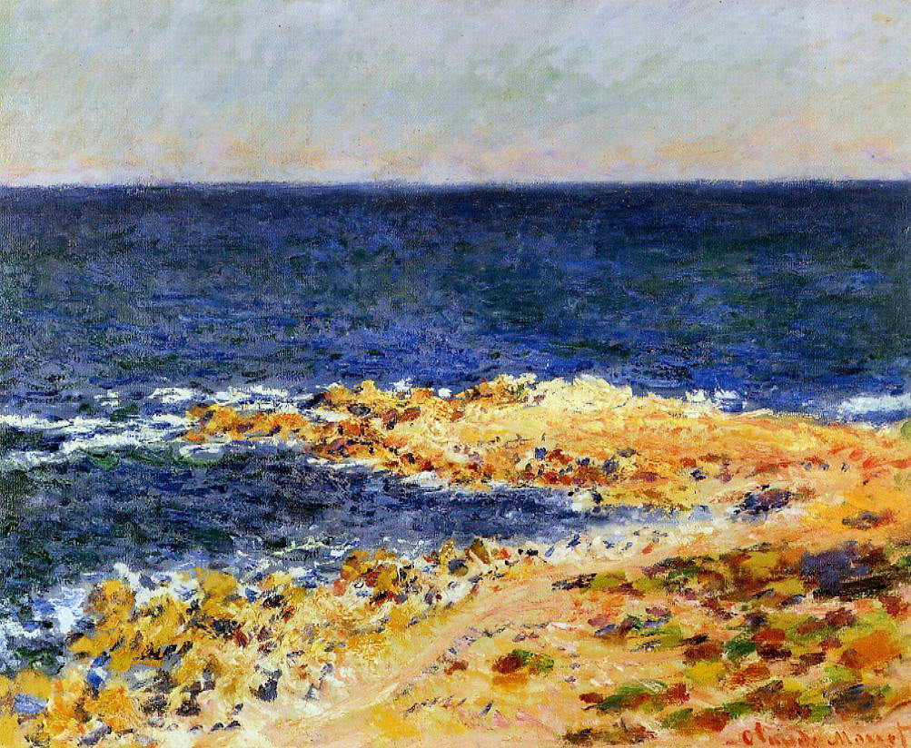 Claude Oscar Monet The 'Big Blue' at Antibes (also known as The Seat at Antibes) - Canvas Print