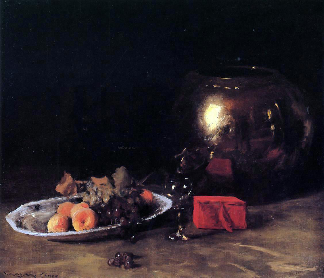William Merritt Chase The Big Brass Bowl - Canvas Print