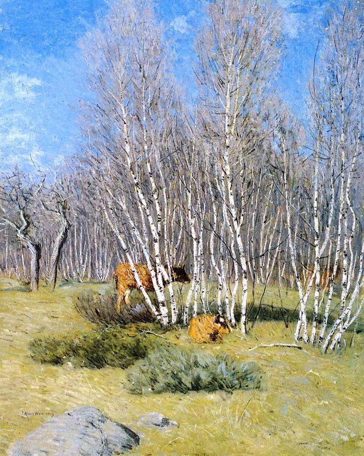 Julian Alden Weir The Birches - Canvas Print
