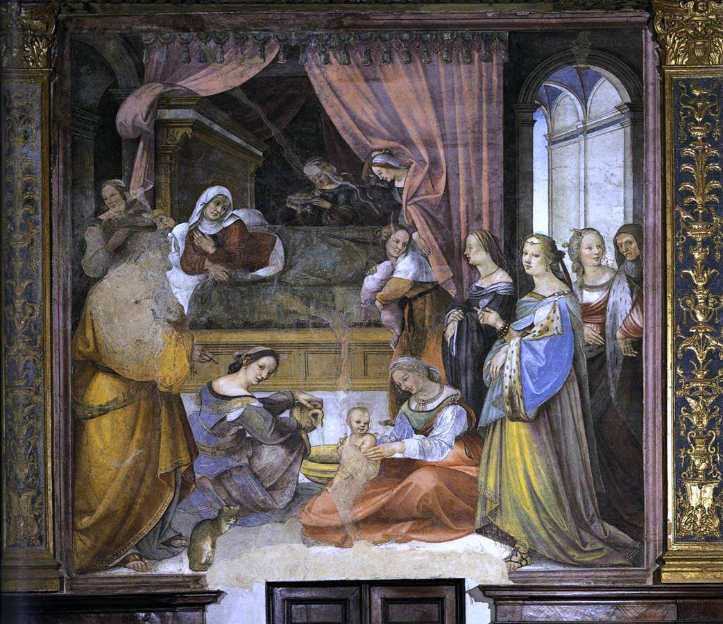 Girolamo Del Pacchia The Birth of the Virgin - Canvas Print