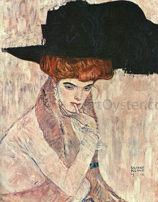 Gustav Klimt The Black Feather Hat - Canvas Print
