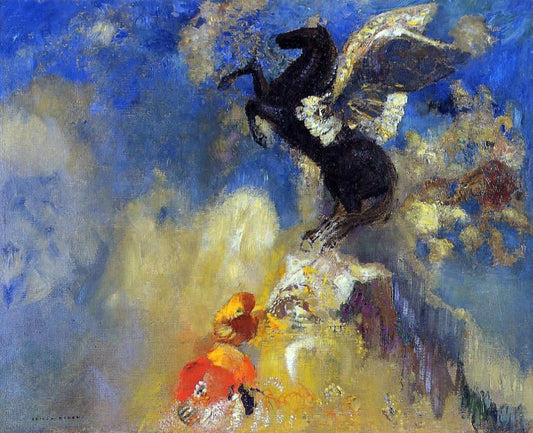 Odilon Redon The Black Pegasus - Canvas Print