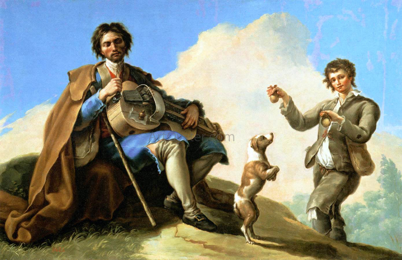 Ramon Bayeu Y Subias The Blind Singer - Canvas Print