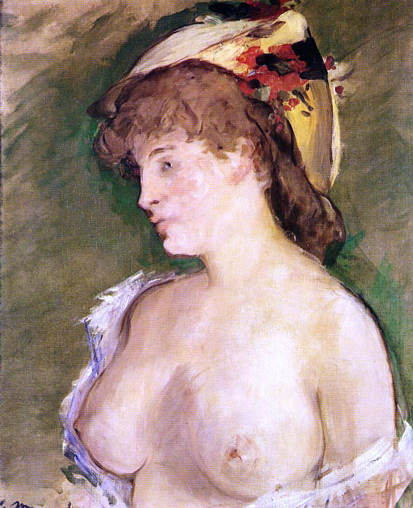 Edouard Manet The Blond with Bare Breasts - Canvas Print