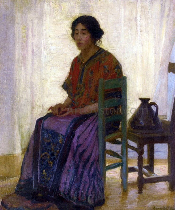 Robert Vonnoh The Blue Chair - Canvas Print
