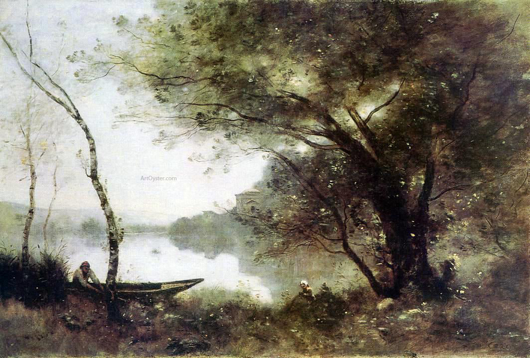 Jean-Baptiste-Camille Corot The Boatmen of Mortefontaine - Canvas Print