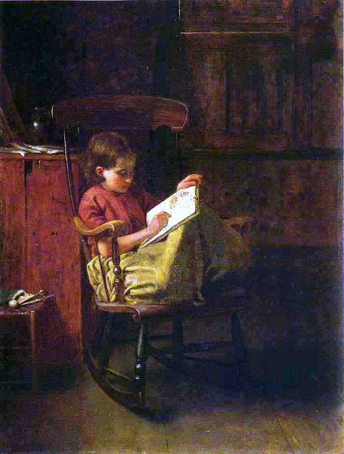 Eastman Johnson The Boston Rocker - Canvas Print