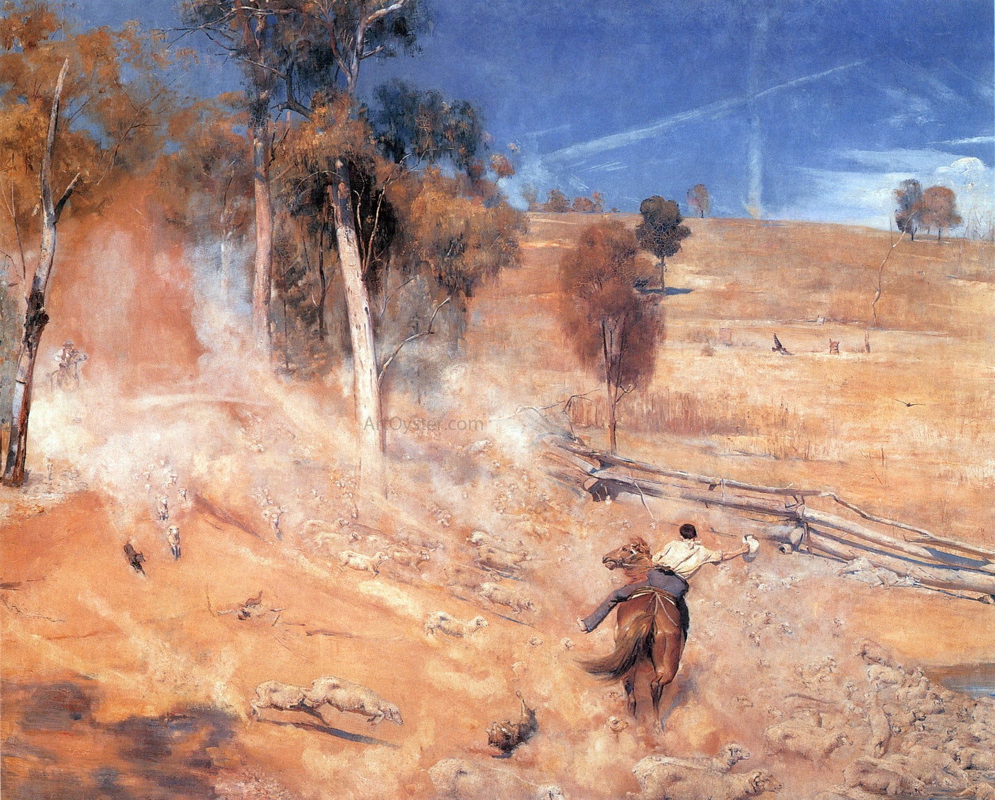 Tom Roberts The Break Away - Canvas Print