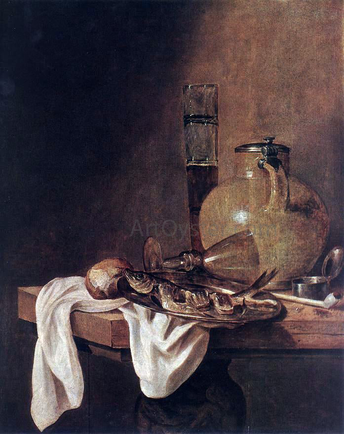 Abraham Van Beyeren The Breakfast - Canvas Print