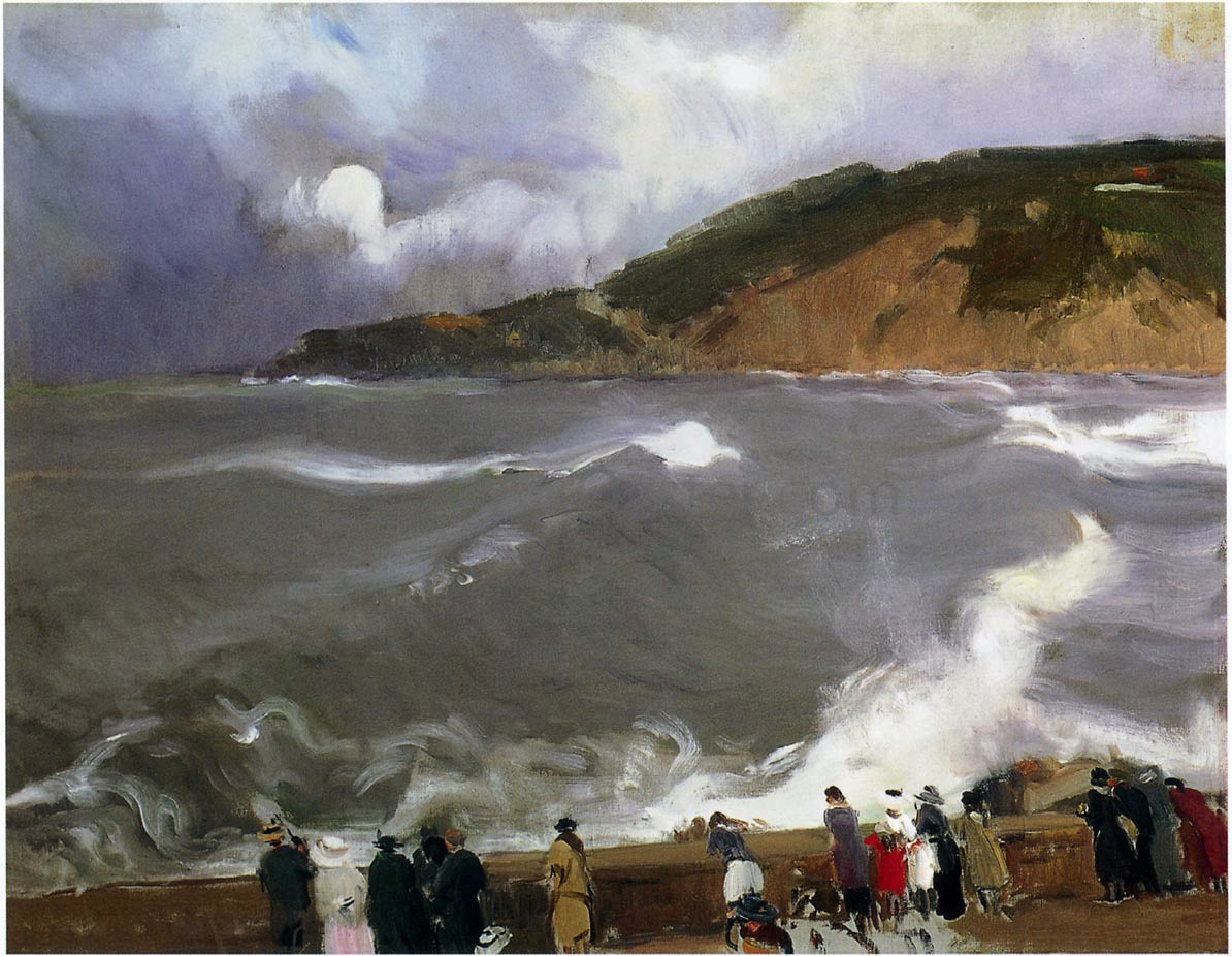 Joaquin Sorolla Y Bastida The Breakwater of San Sebastian - Canvas Print