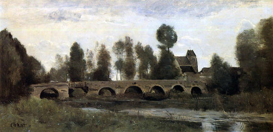 Jean-Baptiste-Camille Corot The Bridge at Grez-sur-Loing - Canvas Print