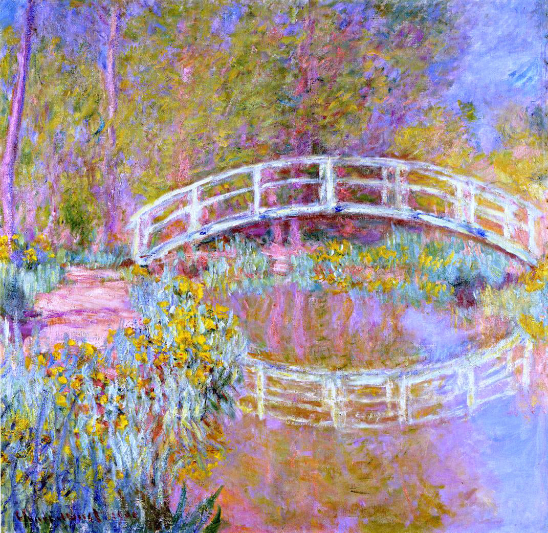 Claude Oscar Monet A Bridge in Monet's Garden - Canvas Print