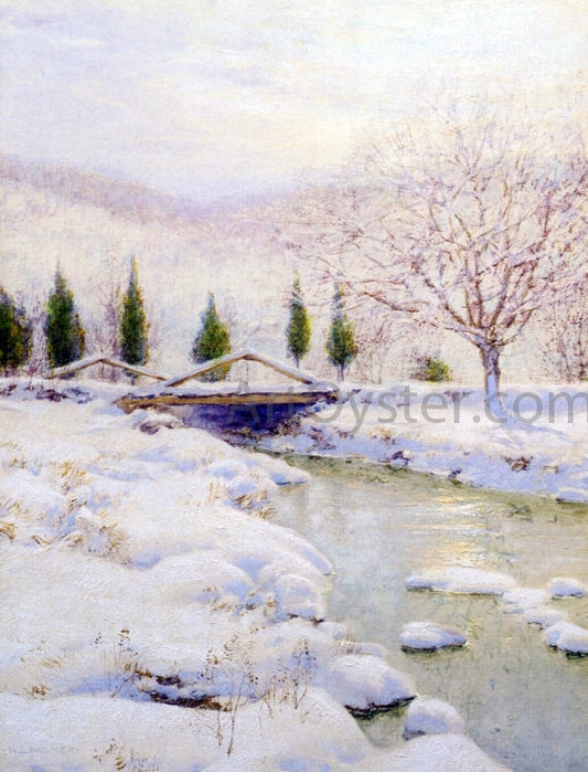 Walter Launt Palmer The Bridge, Winter - Canvas Print