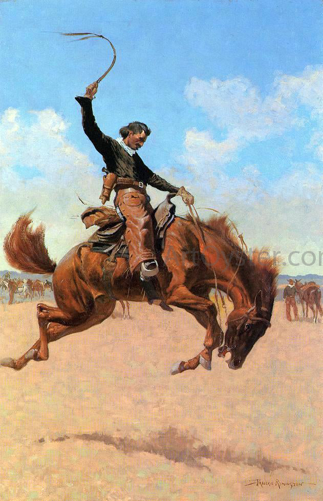 Frederic Remington The Bronco Buster - Canvas Print
