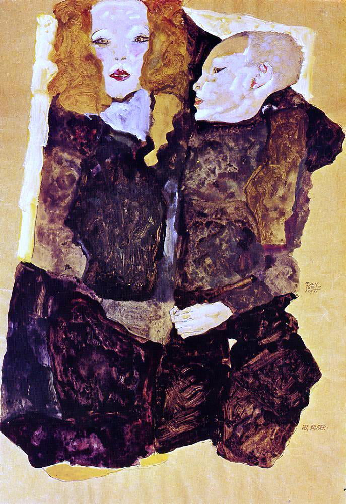 Egon Schiele The Brother - Canvas Print