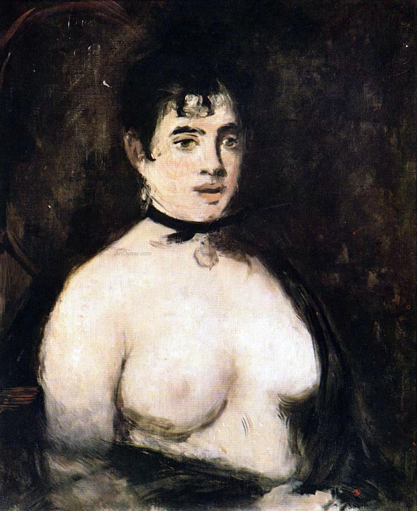 Edouard Manet The Brunette with Bare Breasts - Canvas Print
