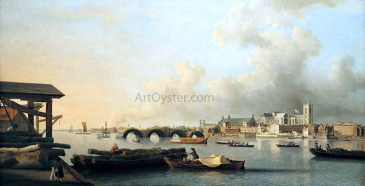 Samuel Scott The Building of Westminster Bridge - Canvas Print