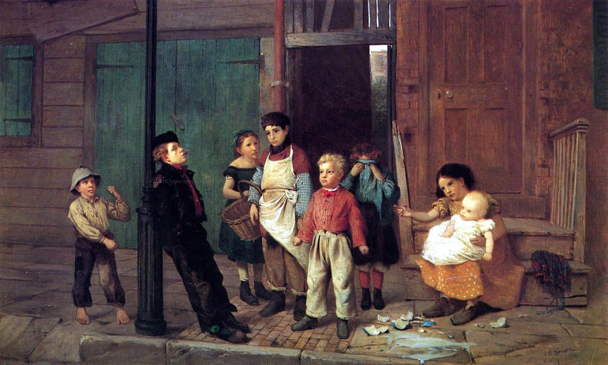 John George Brown The Bully of the Neighborhood - Canvas Print