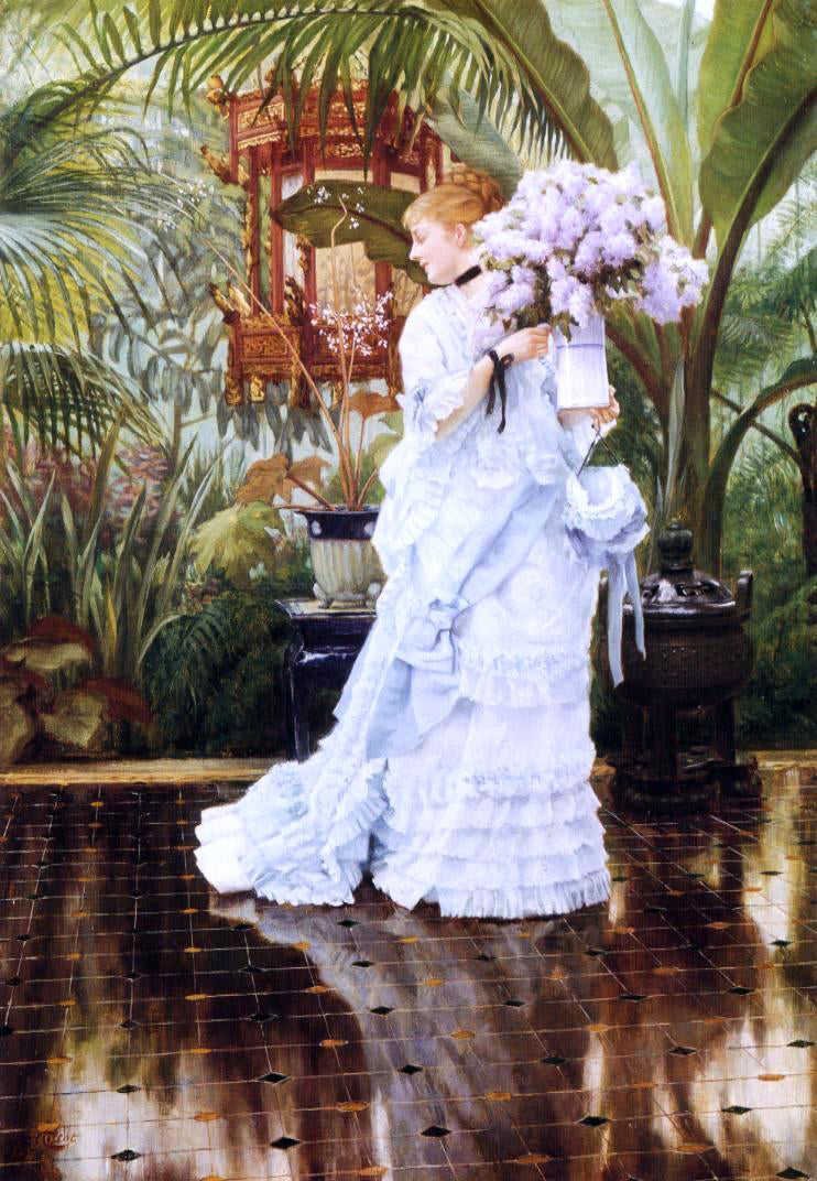 James Tissot The Bunch of Violets - Canvas Print