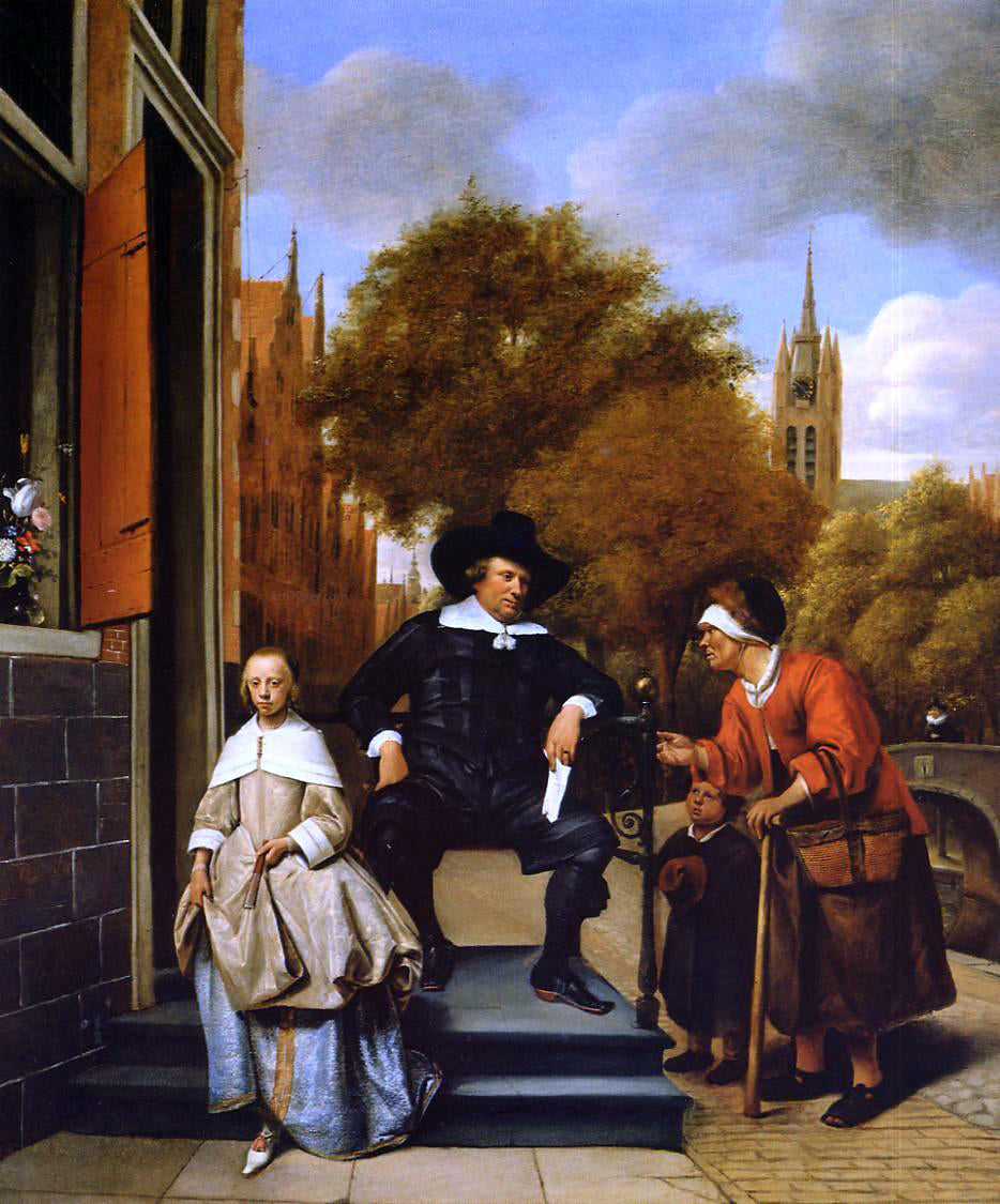 Jan Steen The Burgher of Delft and His Daughter - Canvas Print