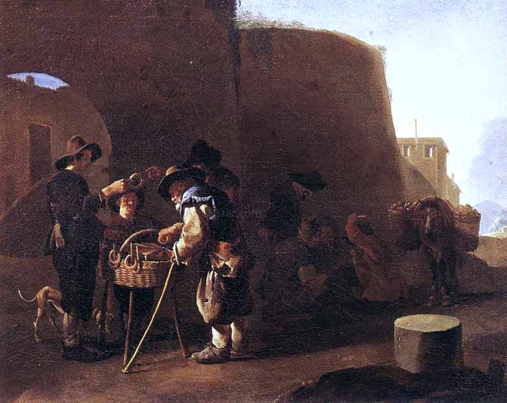 Pieter Van Laer The Cake Seller - Canvas Print