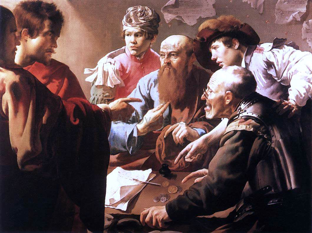 Hendrick Terbrugghen The Calling of St Matthew - Canvas Print