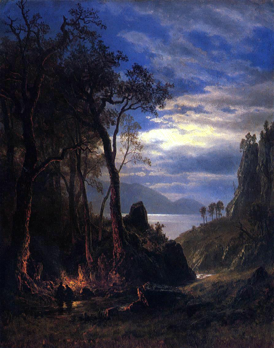 Albert Bierstadt The Campfire - Canvas Print