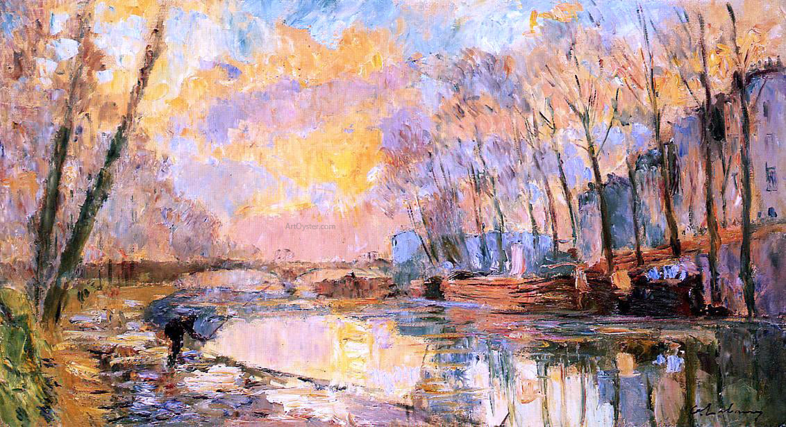 Albert Lebourg The Canal at Charenton - Canvas Print