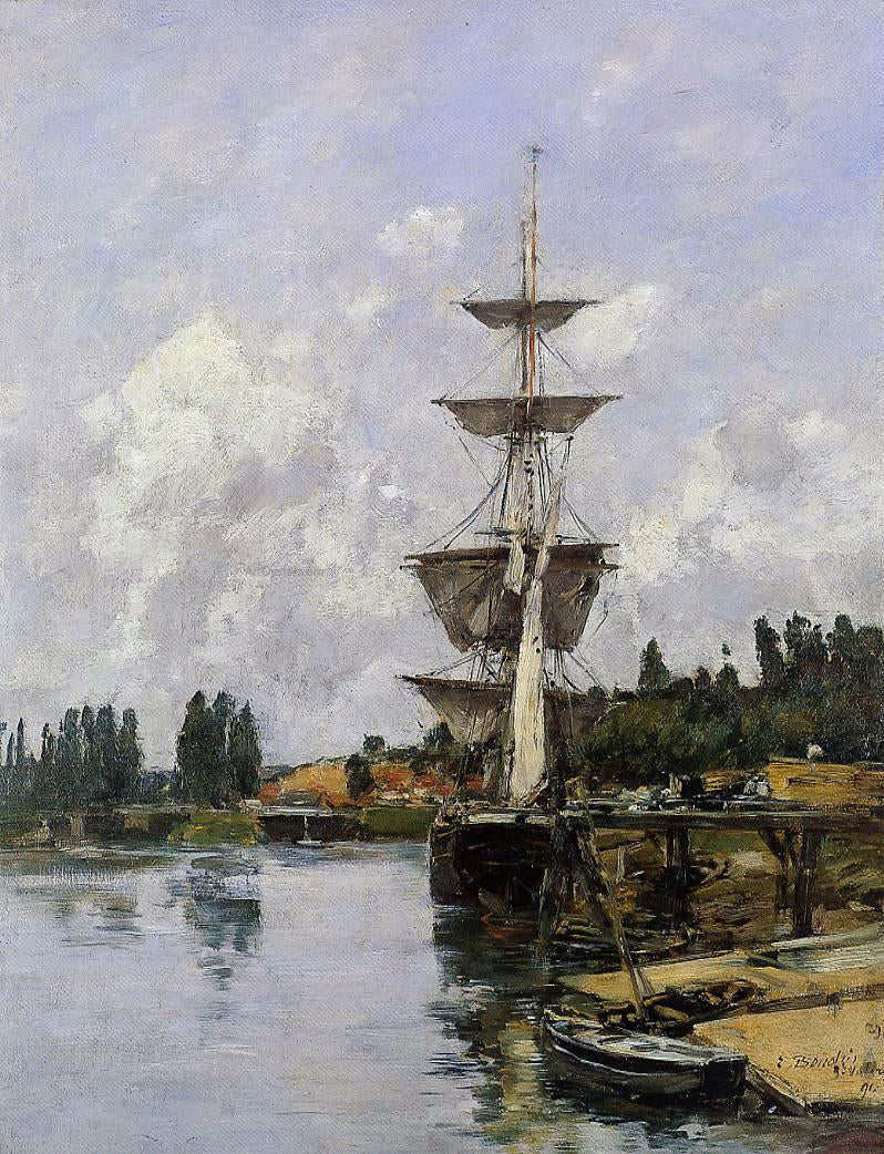 Eugene-Louis Boudin The Canal at Saint-Valery-sur-Somme - Canvas Print