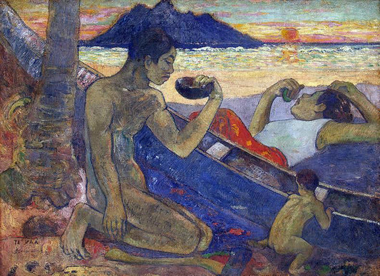 Paul Gauguin The Canoe: A Tahitian Family - Canvas Print