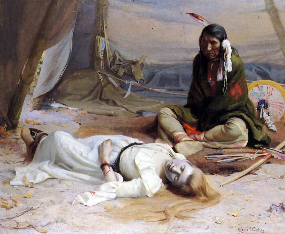 E Irving Couse The Captive - Canvas Print
