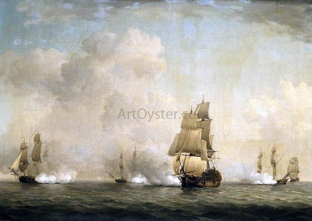 Charles Brooking The Capture of a French Ship by Royal Family Privateers - Canvas Print