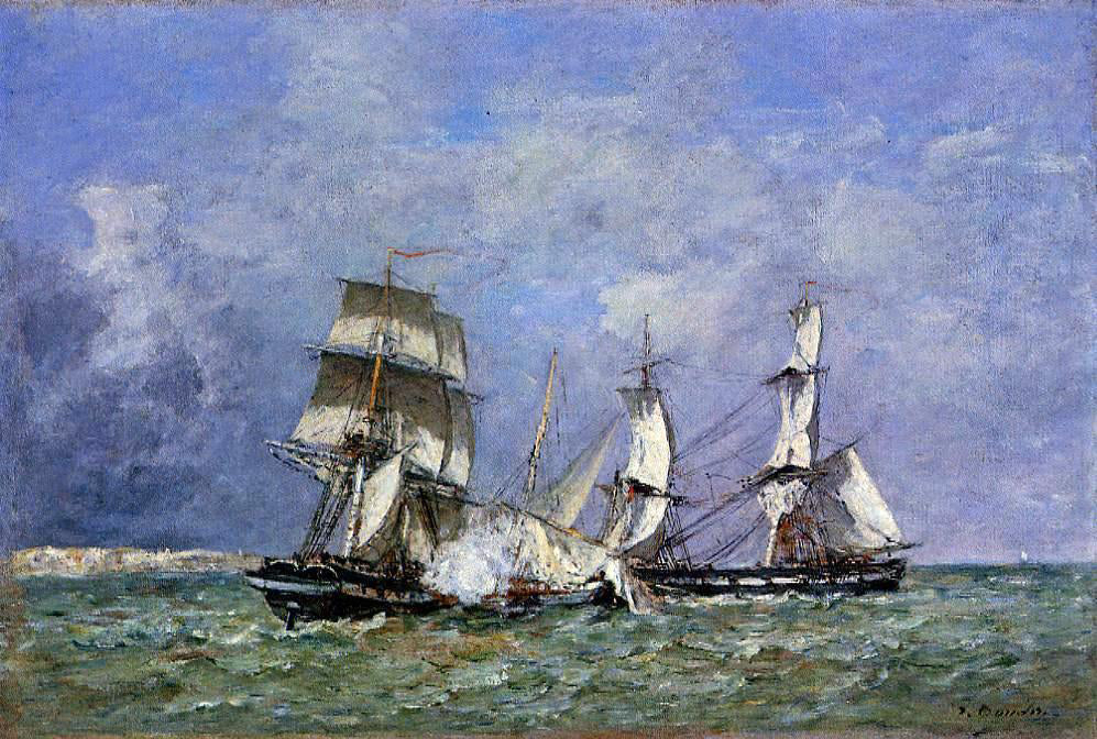 Eugene-Louis Boudin The Capture of a Raider - Canvas Print