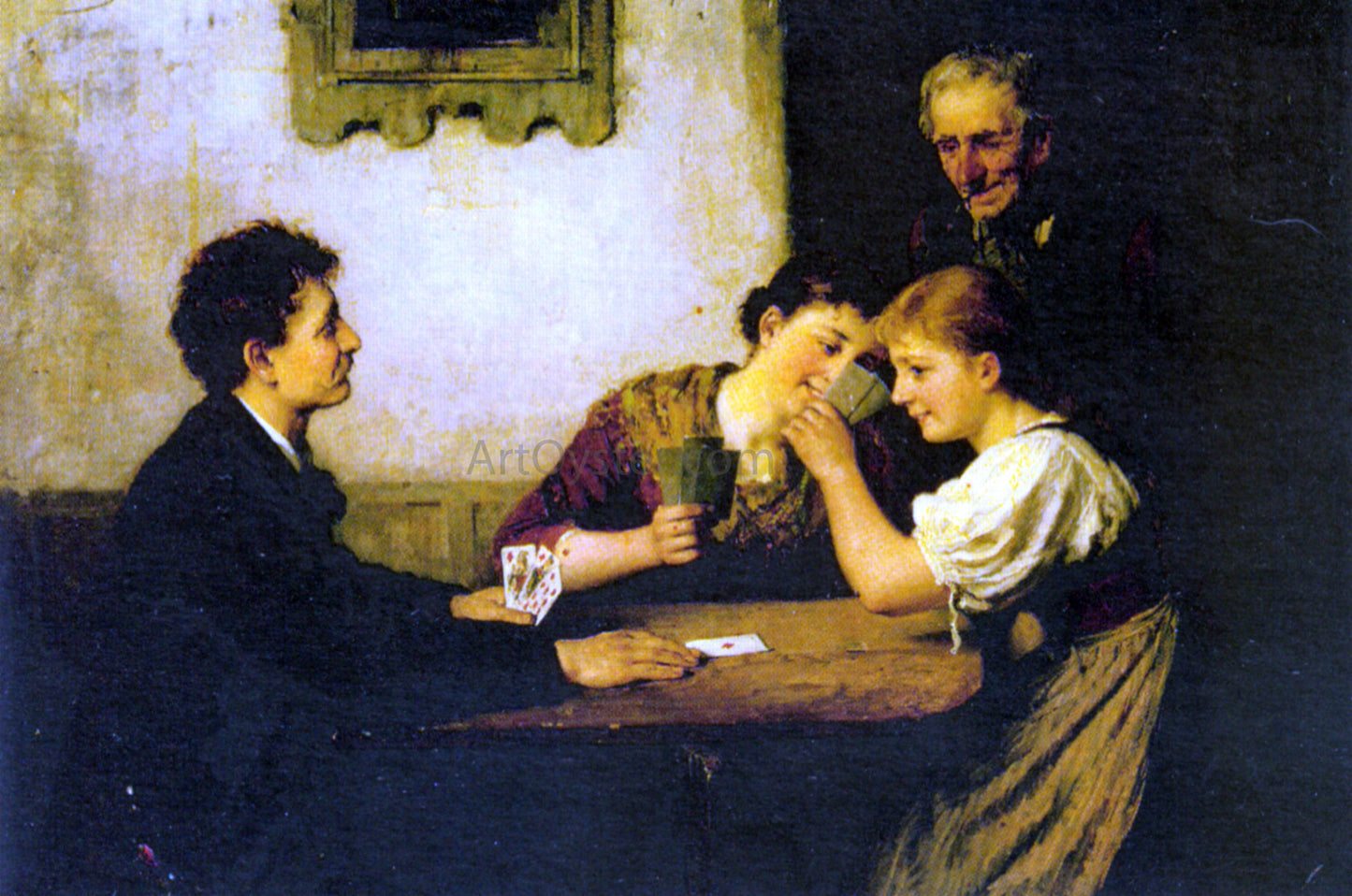Hugo Oehmichen The Card Game - Canvas Print