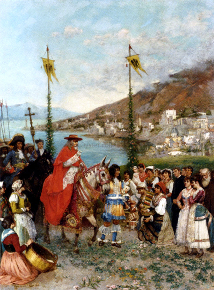 Mario Spinetti The Cardinal's Arrival - Canvas Print