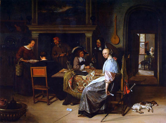 Jan Steen The Cardplayers - Canvas Print