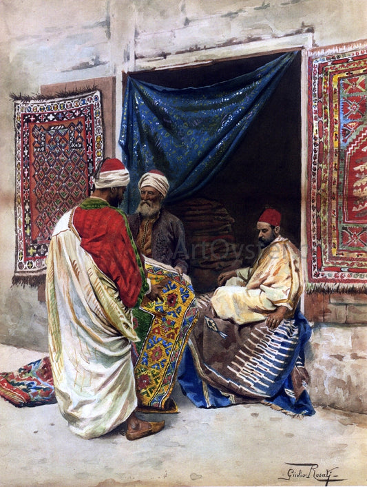 Giulio Rosati The Carpet Merchant - Canvas Print