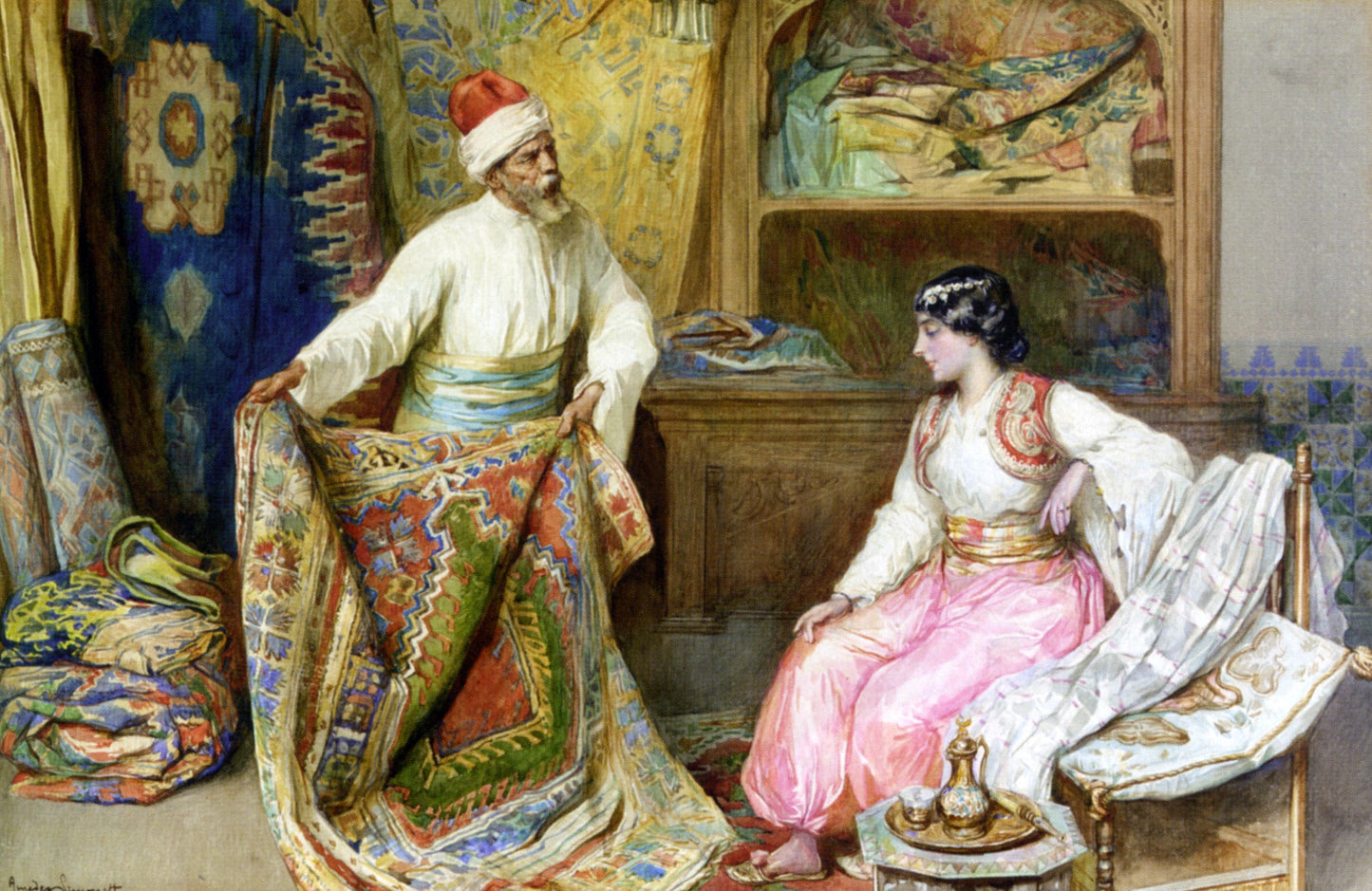 Amedeo Momo Simonetti A Carpet Merchant - Canvas Print
