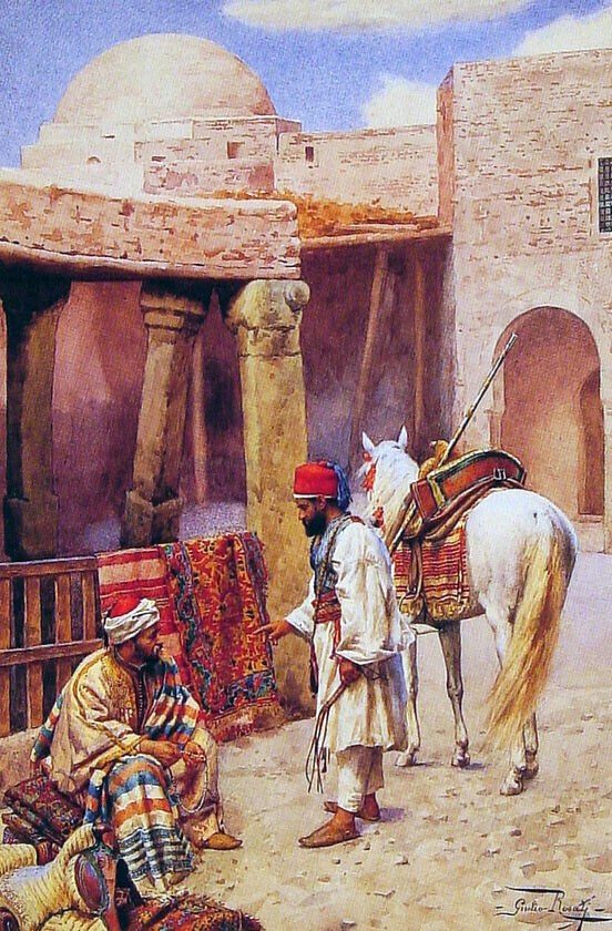 Giulio Rosati A Carpet Seller - Canvas Print