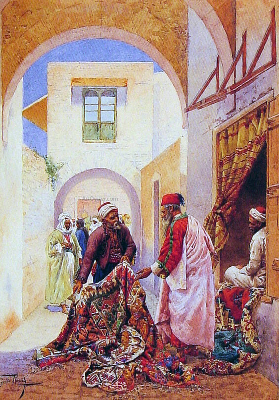Giulio Rosati The Carpet Sellers - Canvas Print
