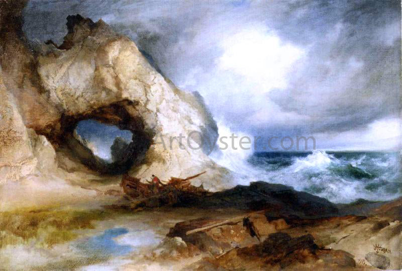 Thomas Moran The Cavern, California Coast (also known as Sinbad Wrecked) - Canvas Print