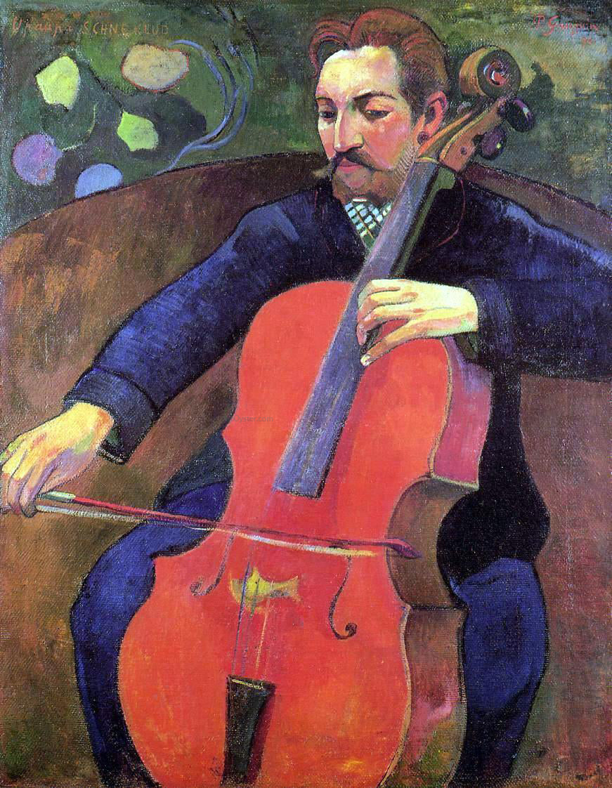 Paul Gauguin The Cellist (also known as Portrait of Fritz Scheklud) - Canvas Print