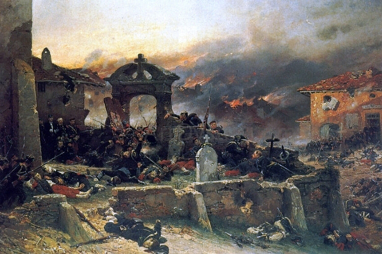 Alphonse De Neuville The Cemetery at St. Privat - Canvas Print